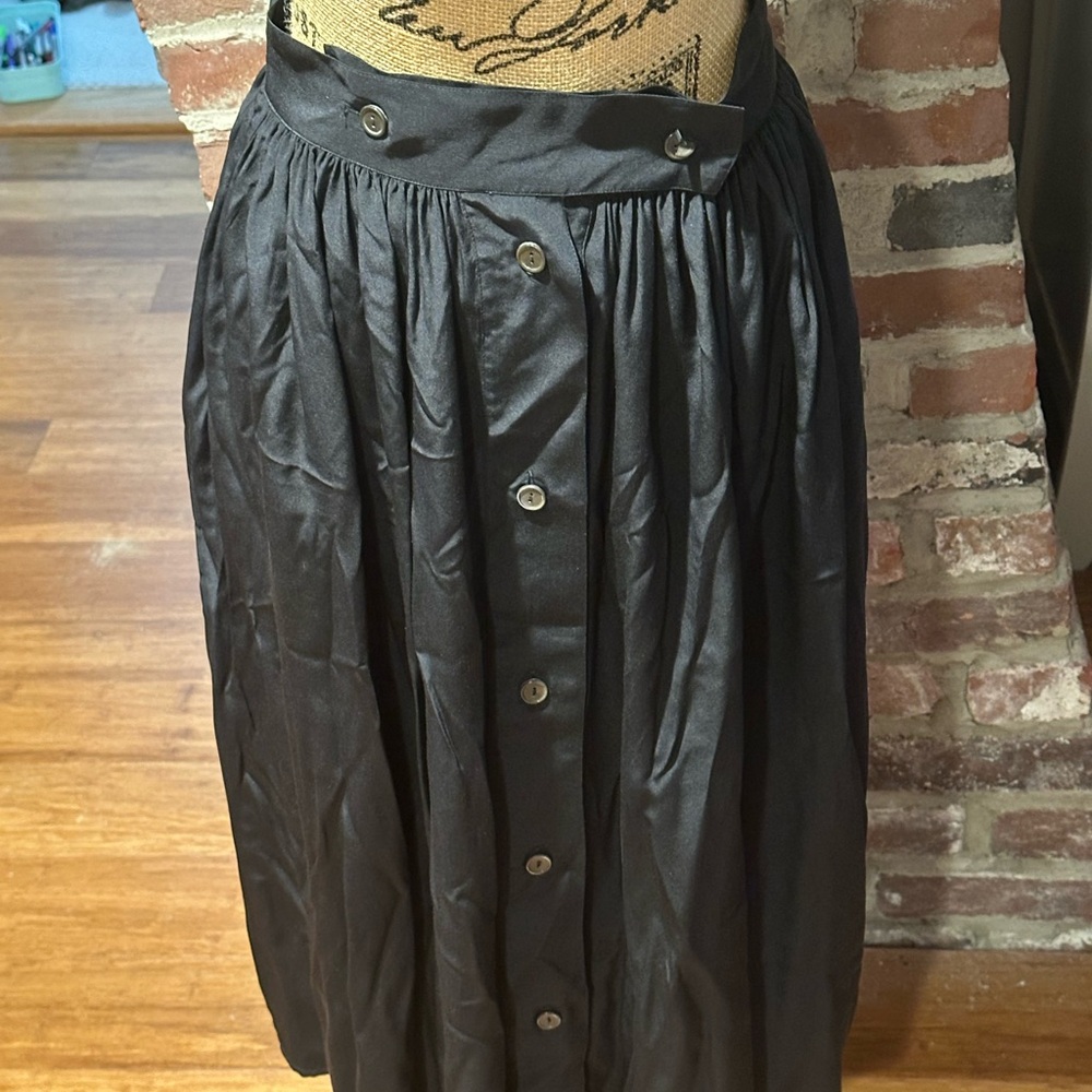Elegant Black Button-Down Skirt